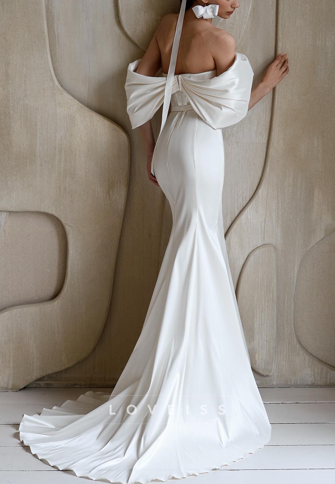 V-Neck Cap Sleeves Corset Sleek Mermaid Wedding Dress