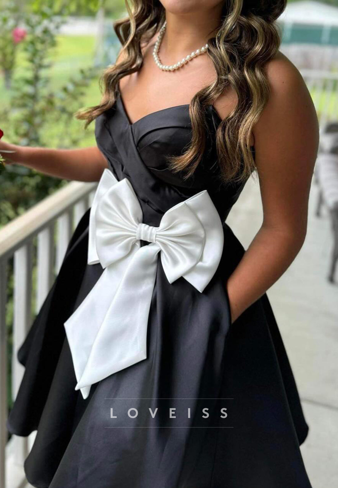 V-Neck Satin A-Line Party Homecoming Dress