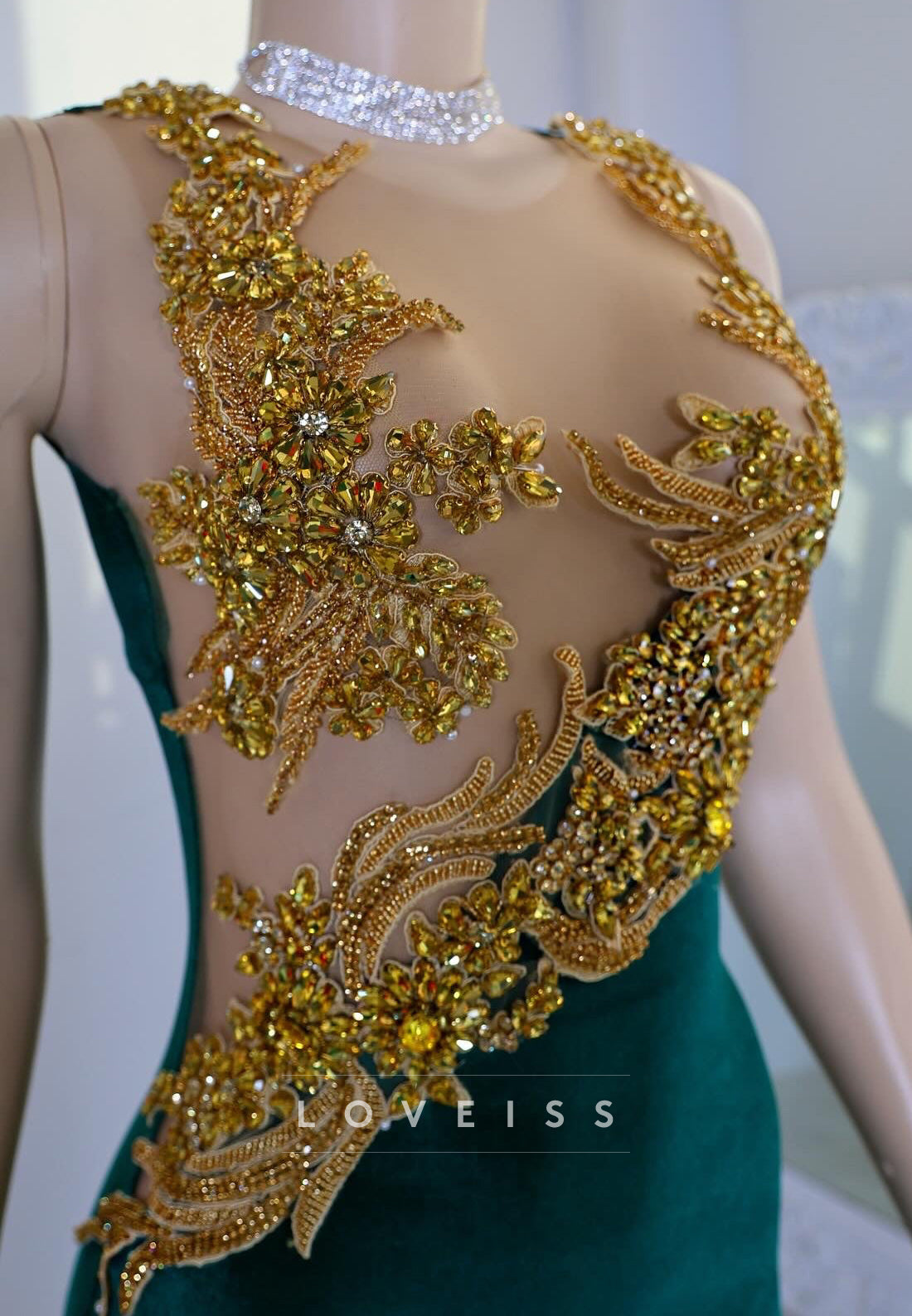 V-Neck Sleeveless Appliques Pleated Mermaid Prom Dress for Black Girls