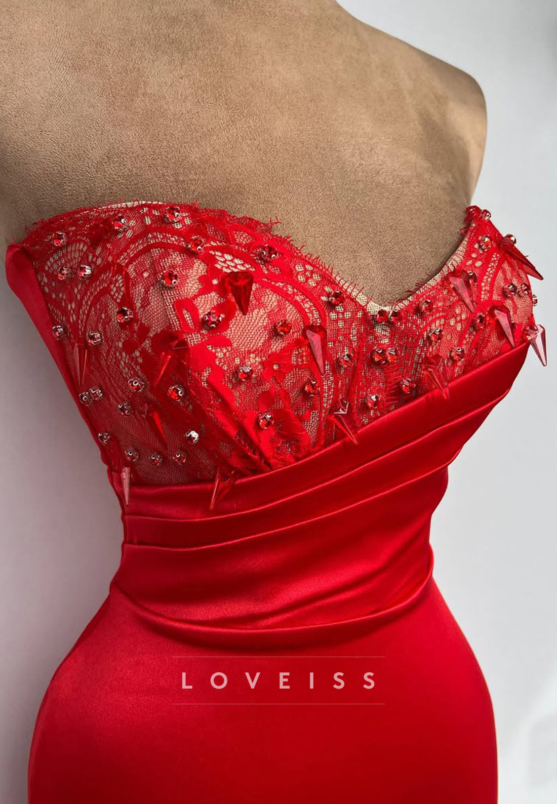 V-Neck Sleeveless Beaded Pleated Sleek Sheathh Formal Dress