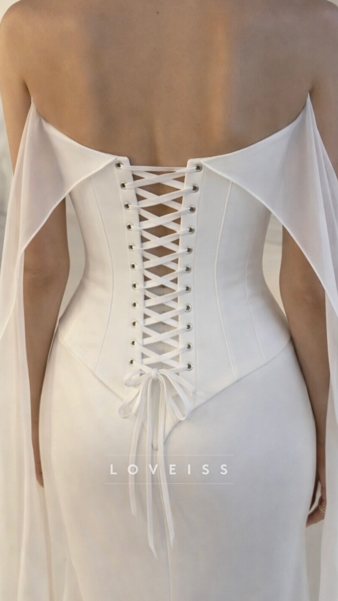 V-Neck Sleeveless Corset Mermaid Wedding Dress