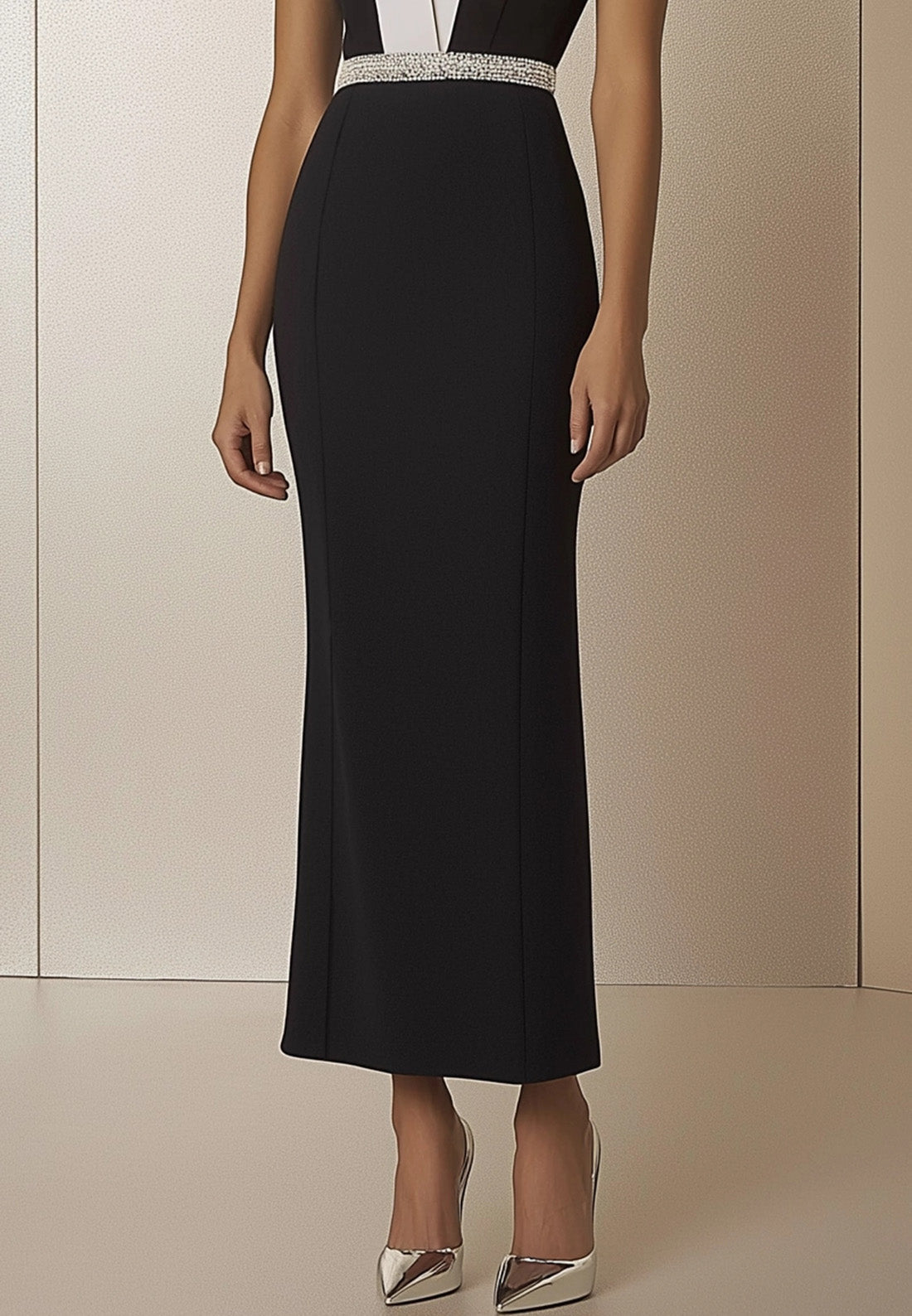 V-Neck Sleeveless Sheath Ankle-Length Work Dress
