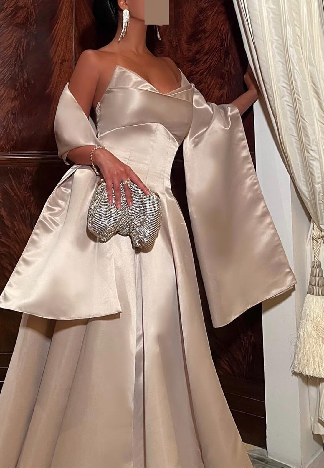 V-Neck Sleeveless Sleek Pleated A-Line Satin Formal Dress