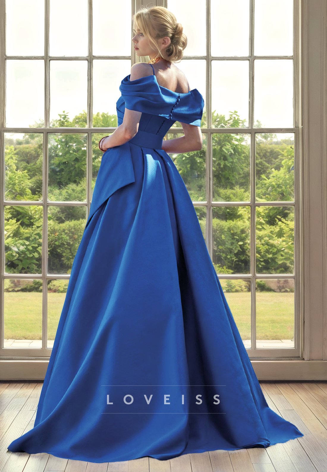 V-Neck Sleeves Sheath Sweep Train Mother of Bride Dress Cocktail Dress