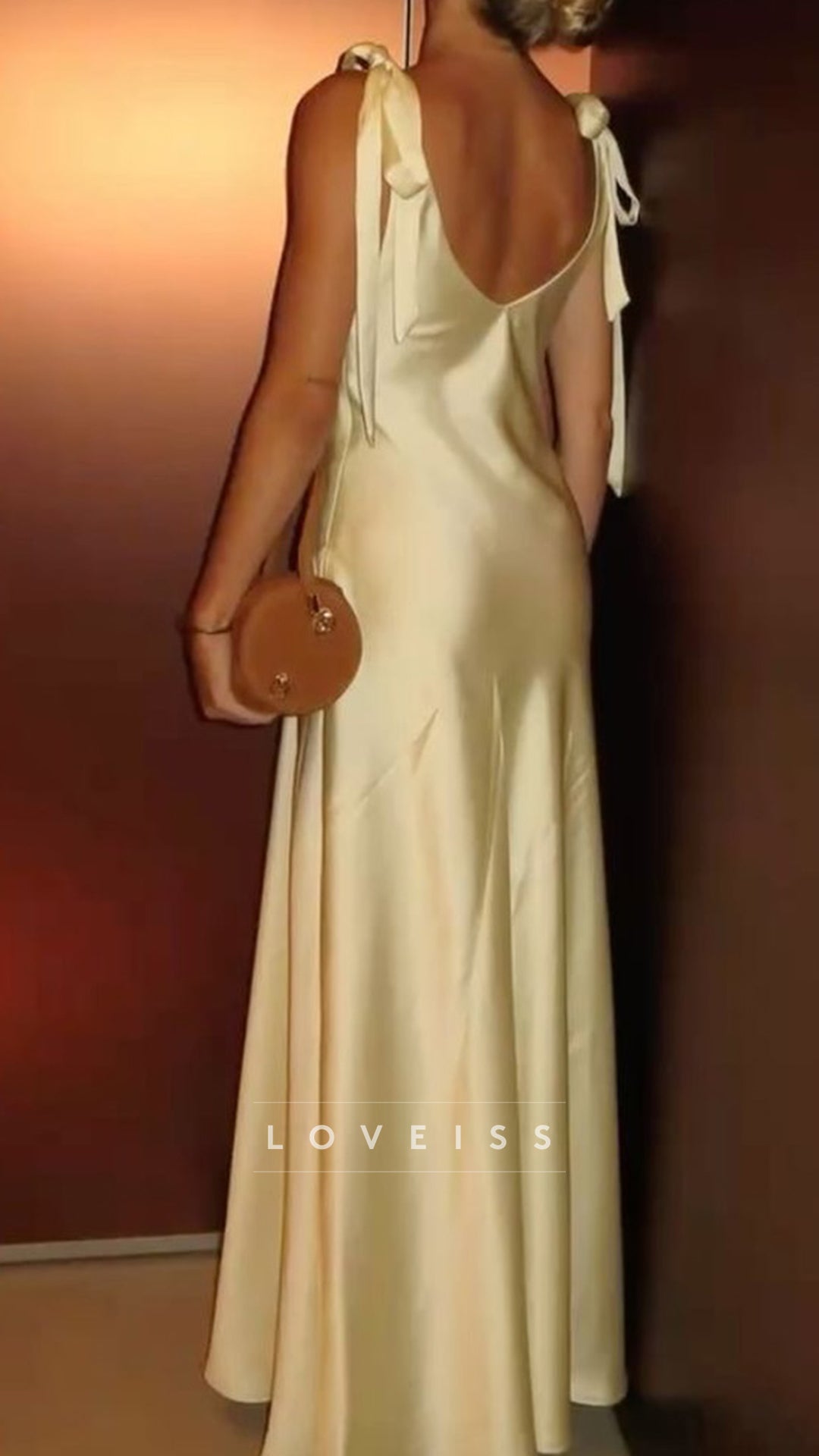 V-Neck Sleeveless Sleek A-Line Simple Prom Dress