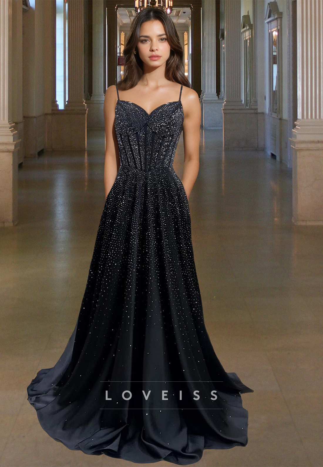 beaded spaghetti strap prom dress Women's Royal Queen Beaded Prom 2026 Dress With Spaghetti Straps & Crystal Embellishments Rq8226 Burgundy Size 18