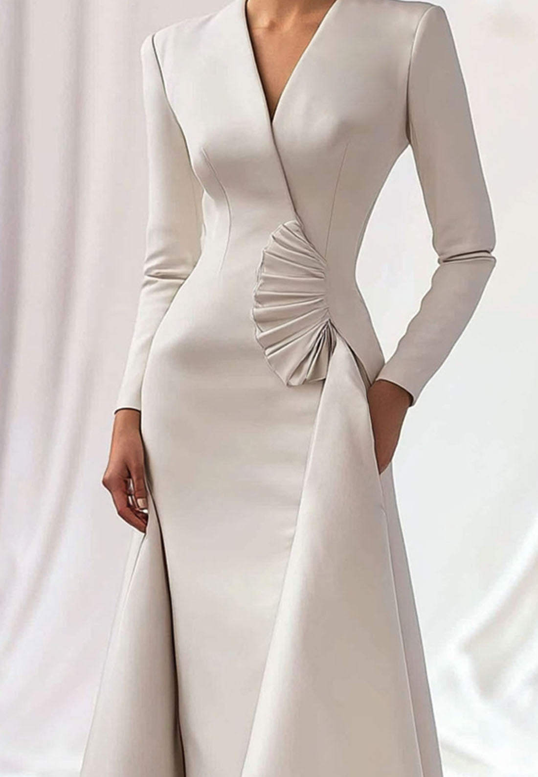 White Work Wedding Guest v Blazer Dress Ruffle Midi Dress