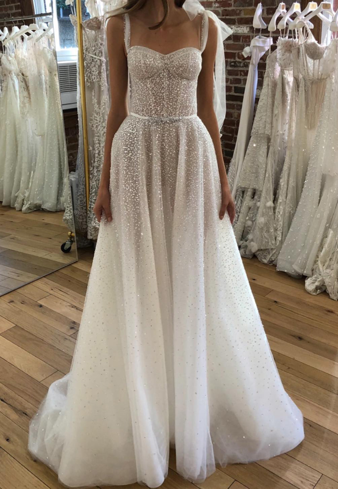 Sparkle Tulle A-Line Corset Wedding Dress