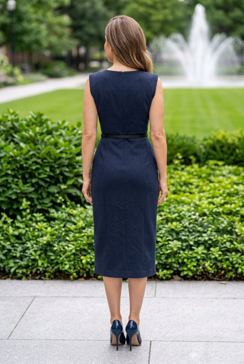 Embroidered Sleeveless Midi Dress with High Slit