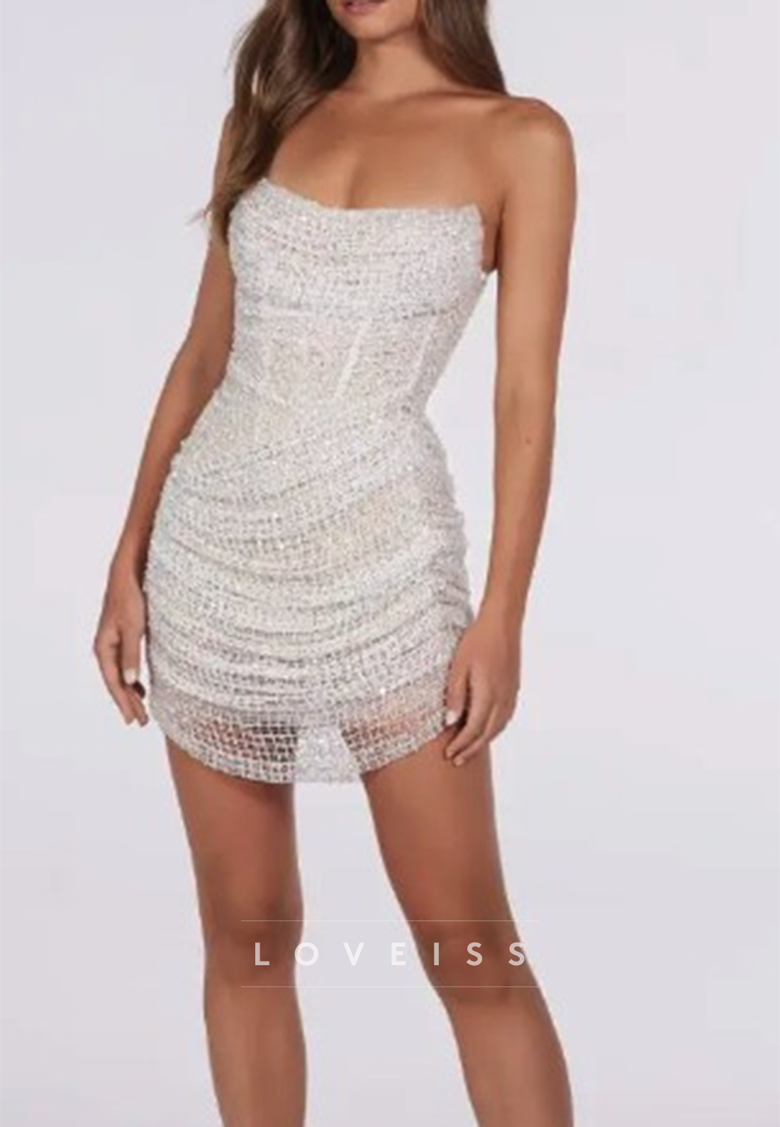 Strapless Sequined Corset Mini Dress
