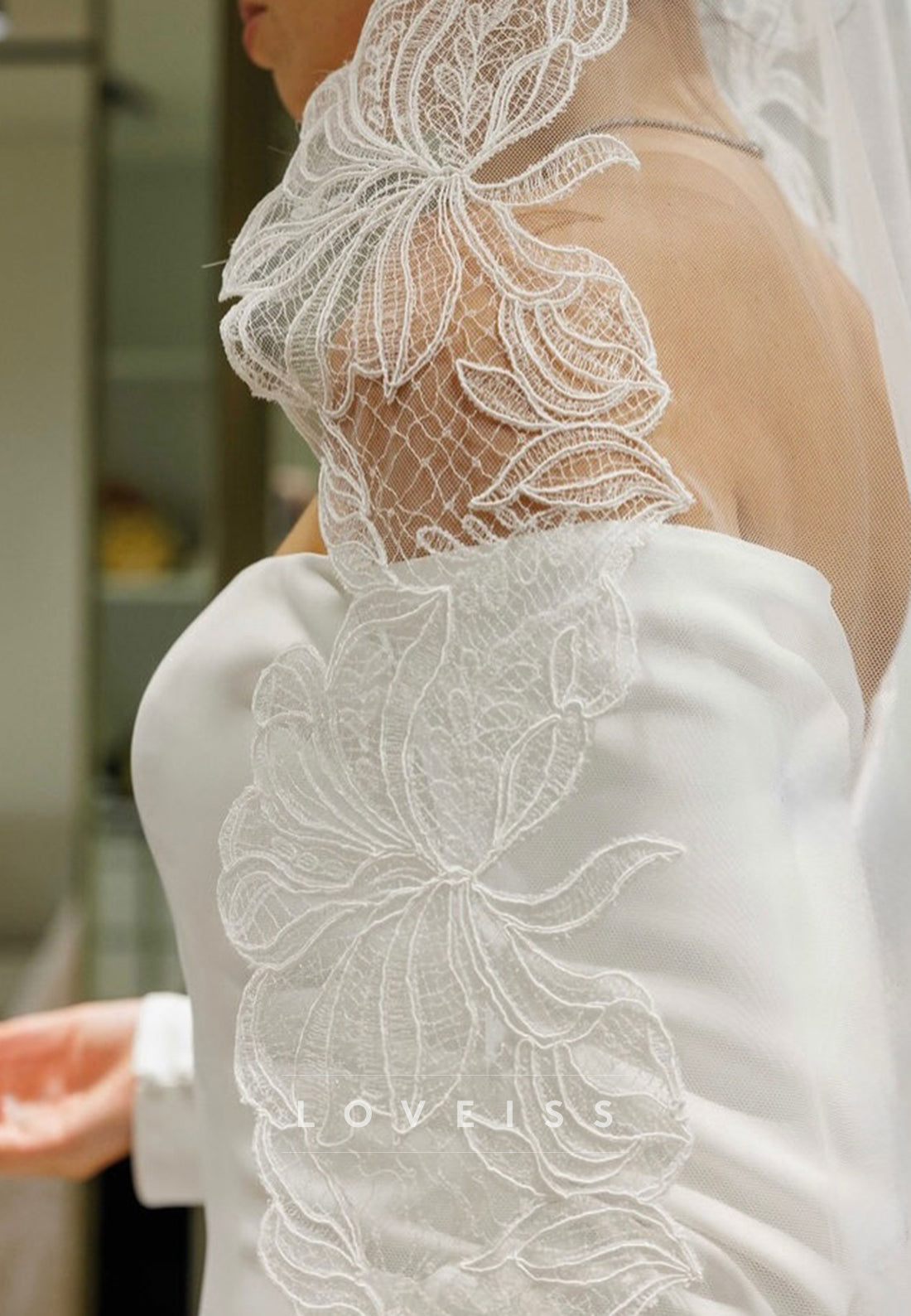 Square Neck Satin Ball Gown Wedding Dress