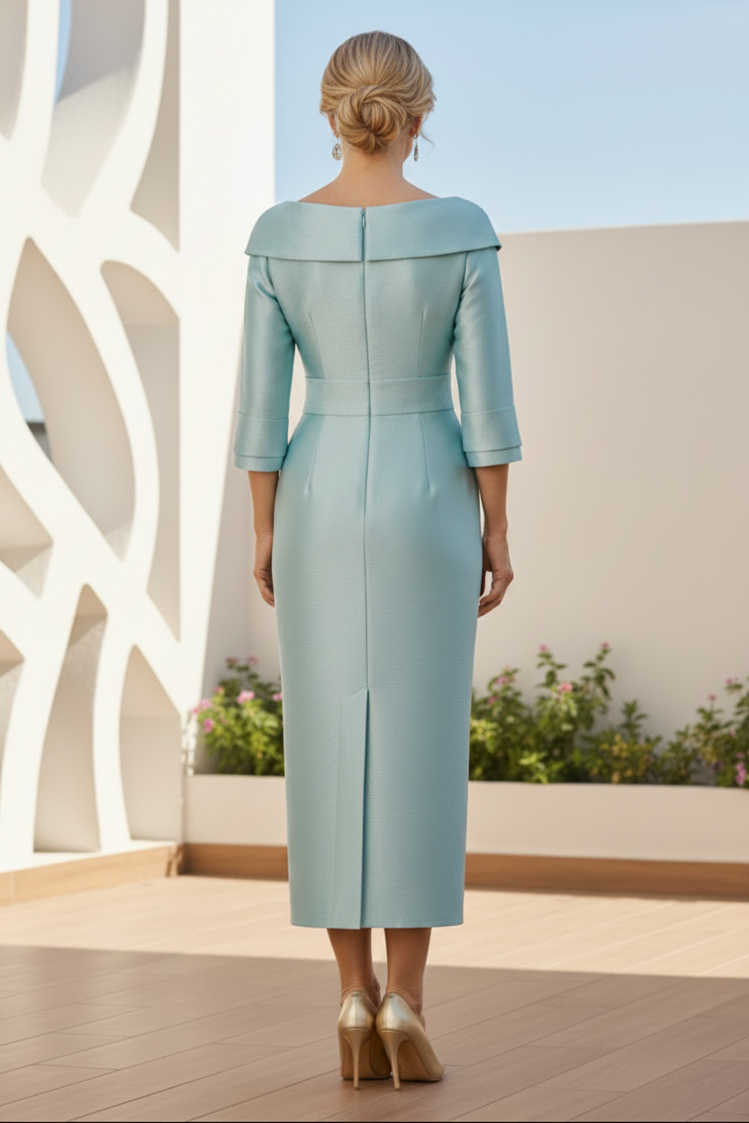 Off-Shoulder Sheath Midi Occasion Dress