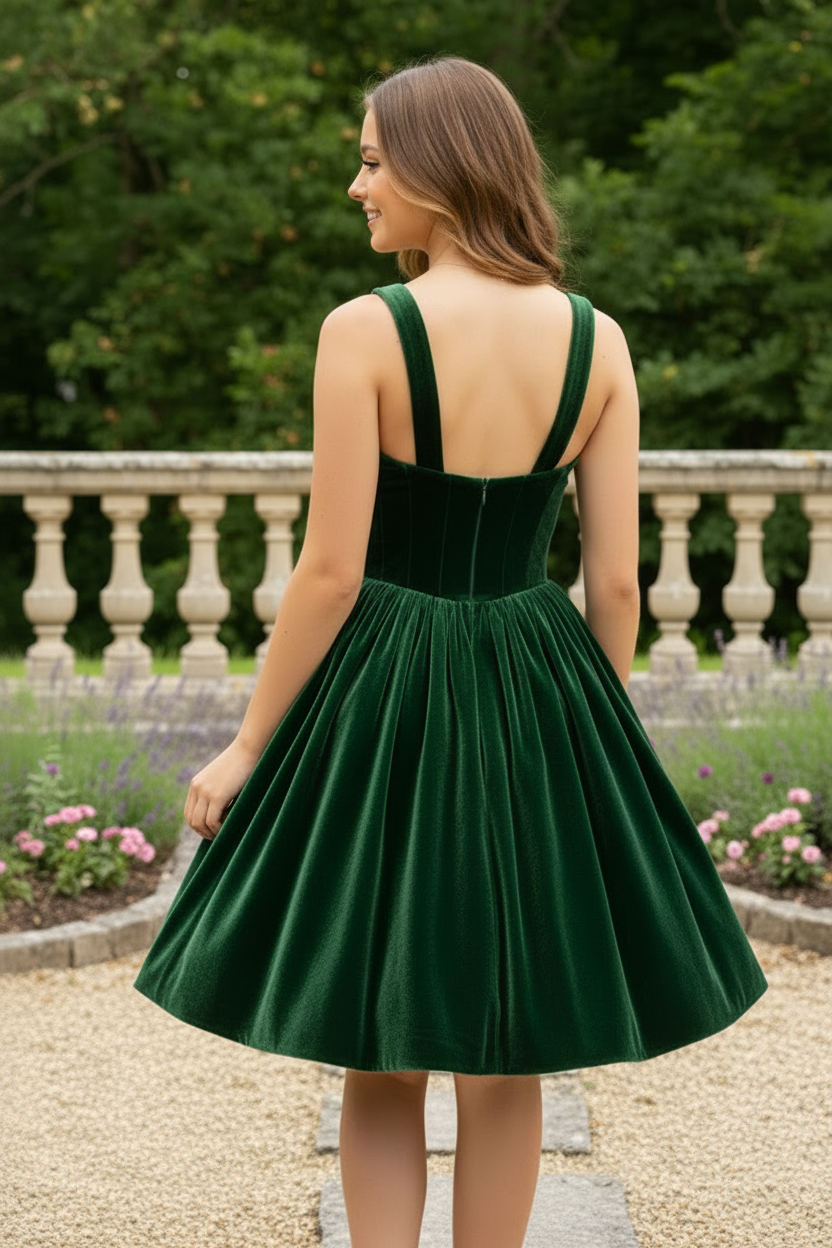 Sweetheart Corset Velvet A-Line Mini Dress