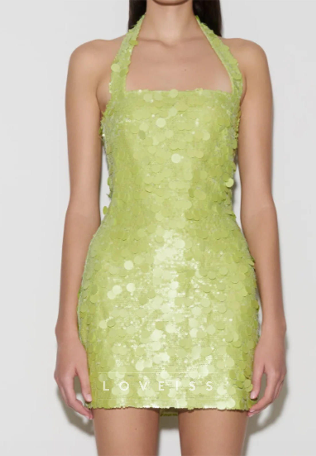 Halter Neck Sequin Bodycon Mini Dress
