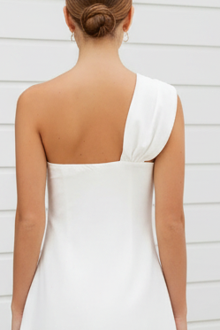 One-Shoulder Twist-Knot Mini Dress
