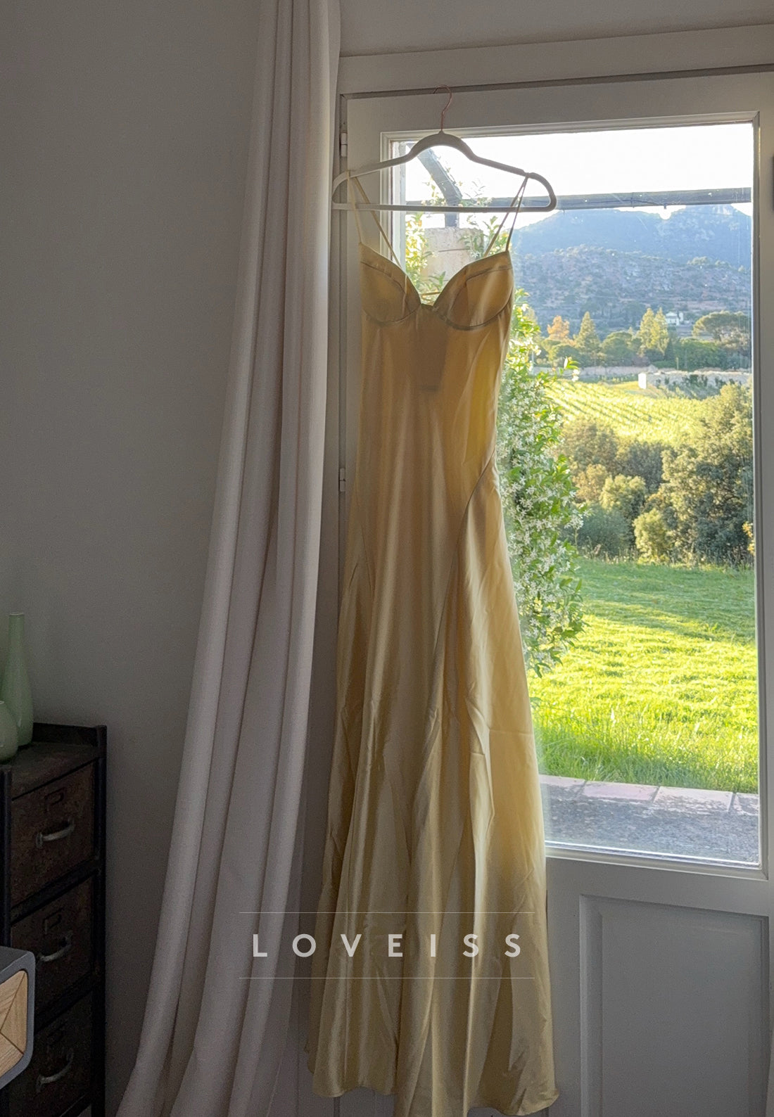 Satin Deep V-Neck Slip Maxi Dress