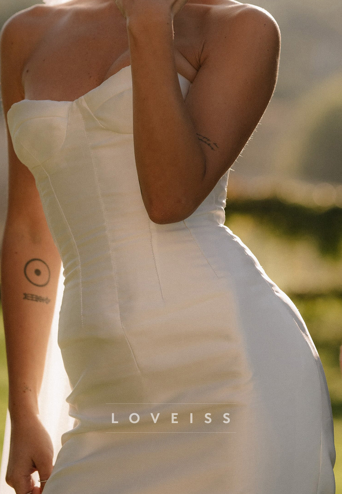 Strapless Corset Bodice Column Wedding Dress