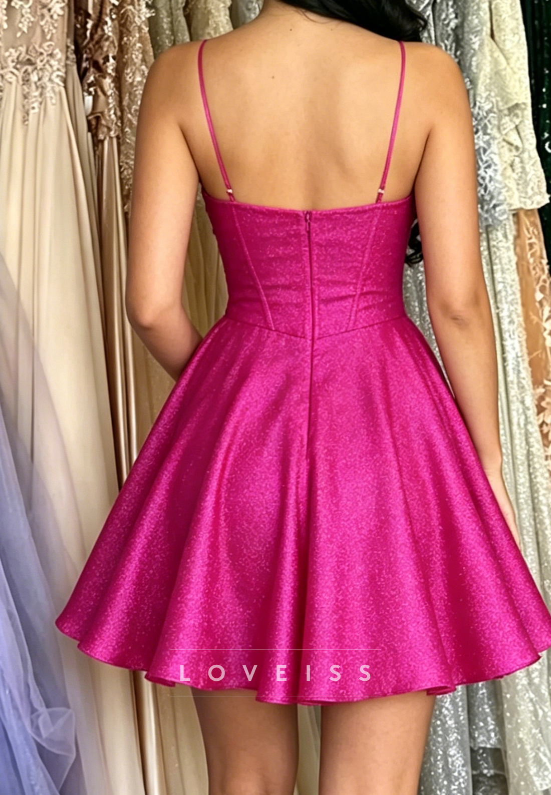 Glitter Corset A-Line Short Homecoming Dress