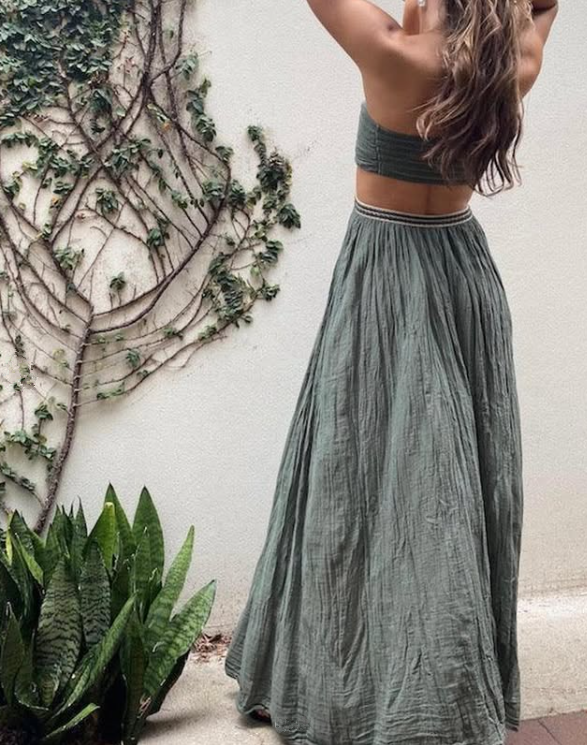 Purple Strapless Cut Out A-Line Long Party Dress