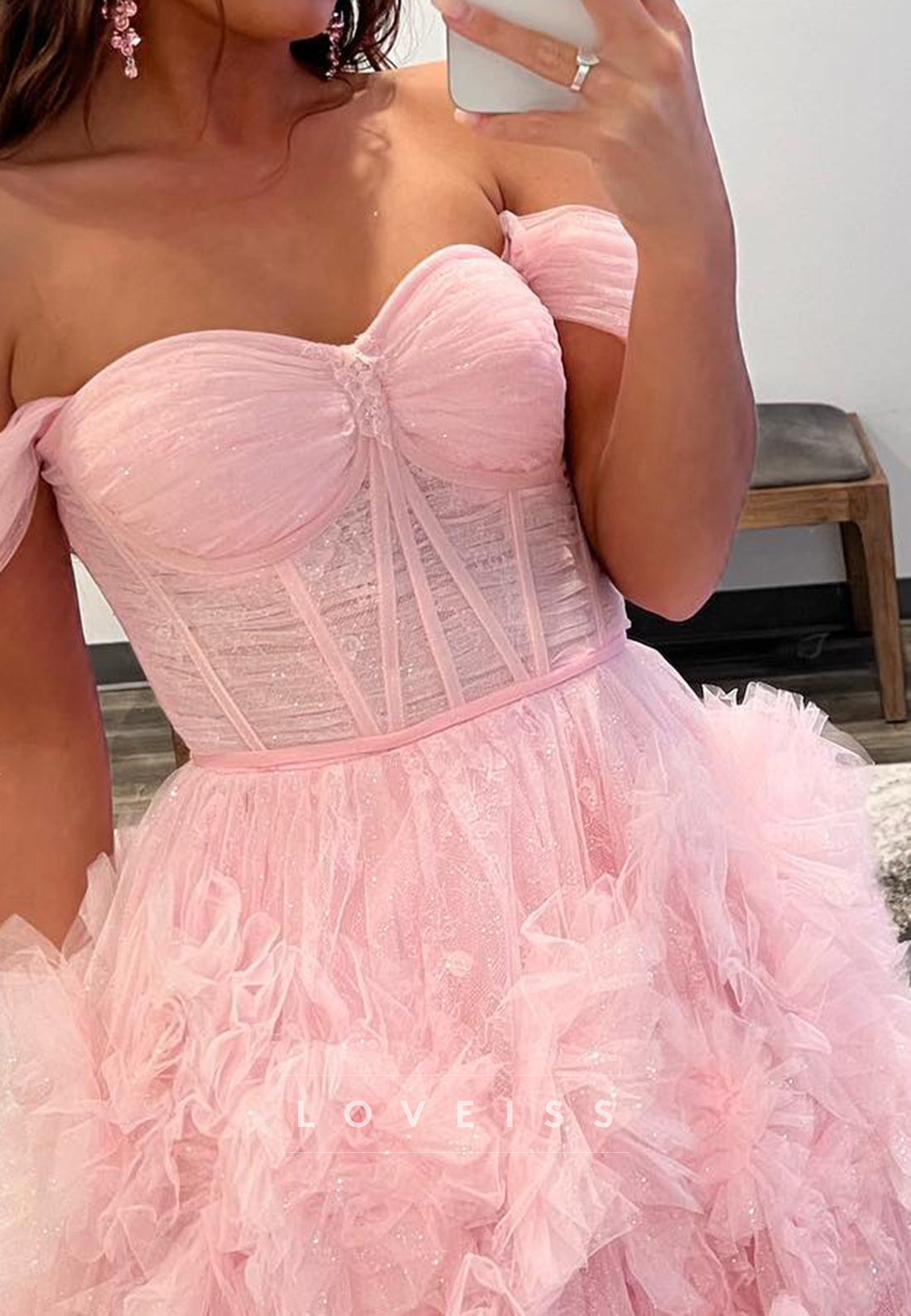 Sweetheart Sleeveless Tiered A-Line Ball Gown Prom Dress