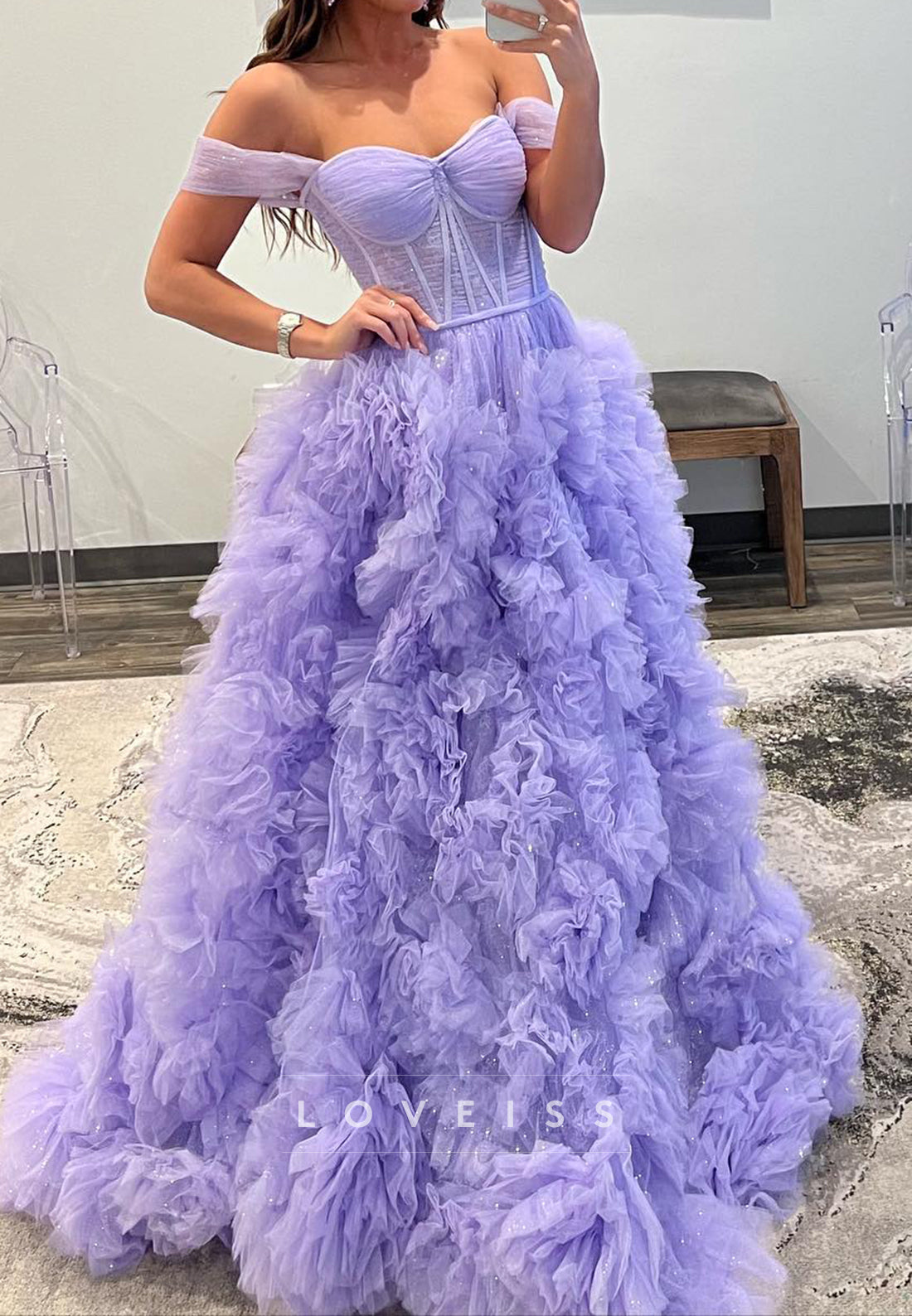 Sweetheart Sleeveless Tiered A-Line Ball Gown Prom Dress