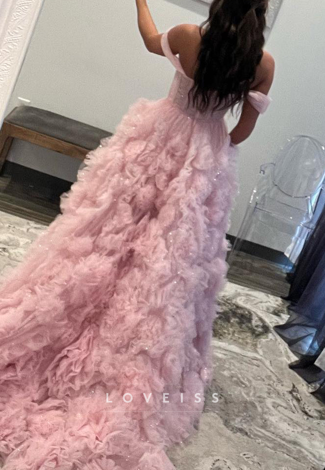 Sweetheart Sleeveless Tiered A-Line Ball Gown Prom Dress