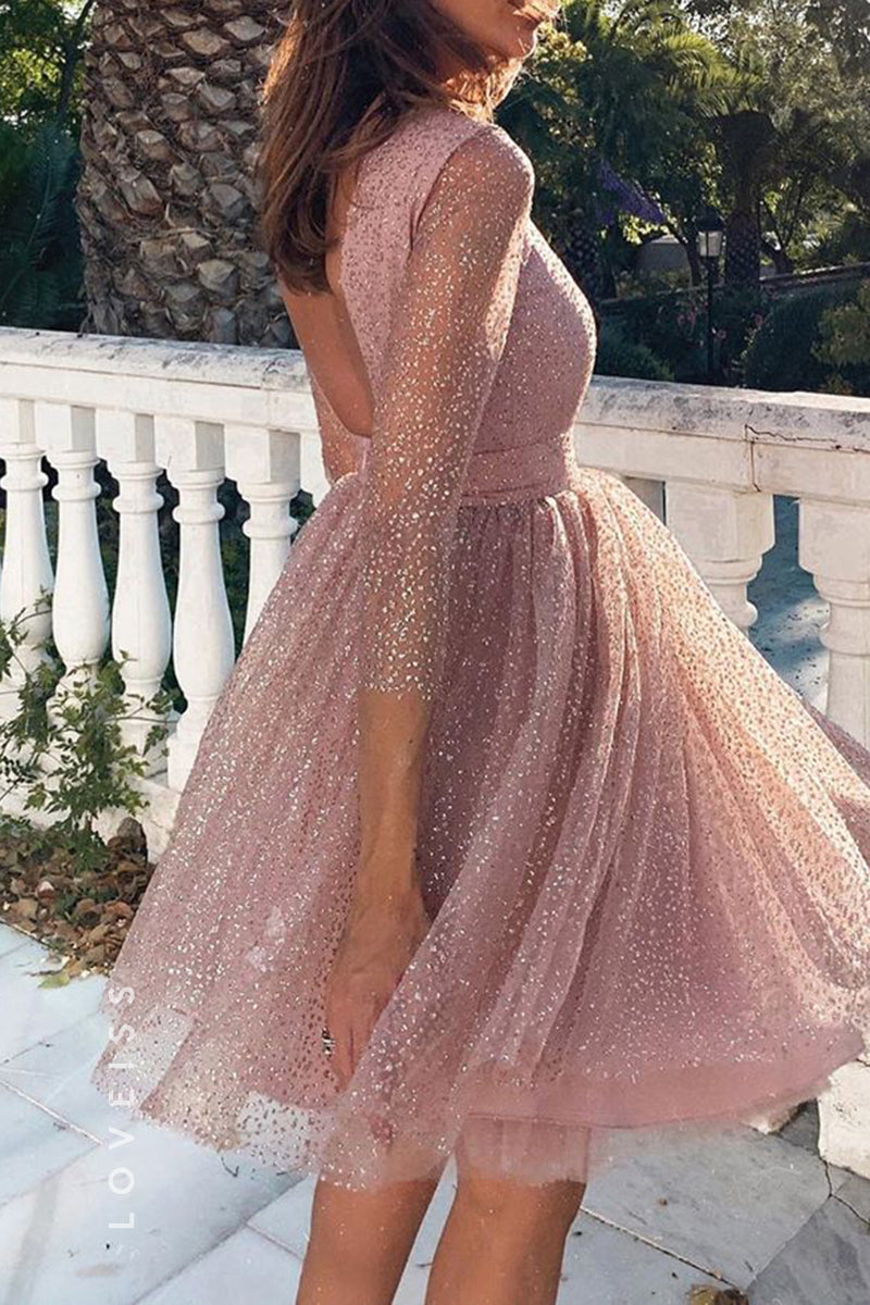 S6009 - Elegant & Luxurious A line Sparkly Holiday Party6 Homecoming Dress