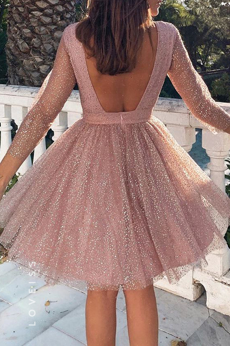 S6009 - Elegant & Luxurious A line Sparkly Holiday Party6 Homecoming Dress