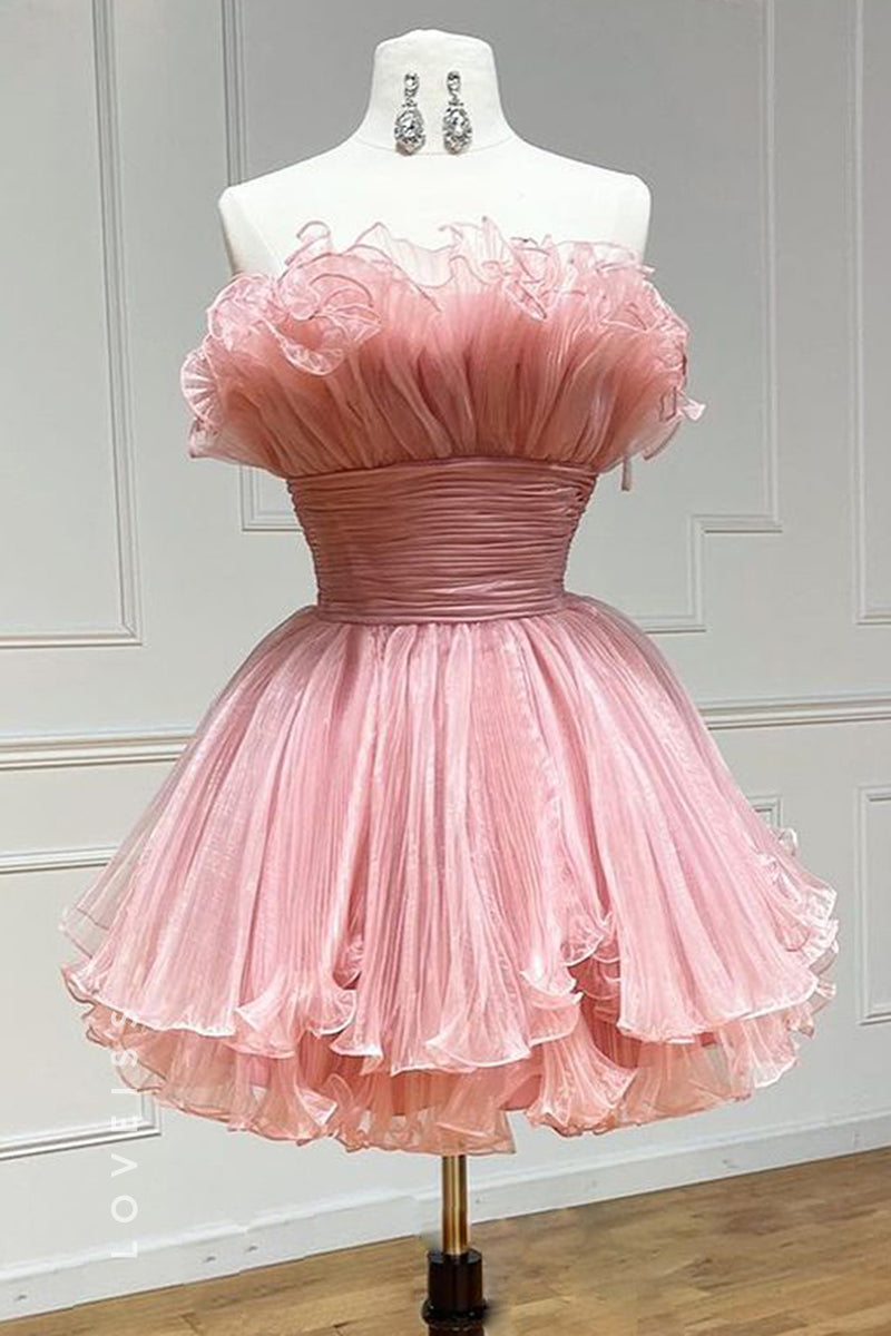 S6034 - Charming & Elegant Off shoulder Sleeveless Homecoming Holiday Party Dress