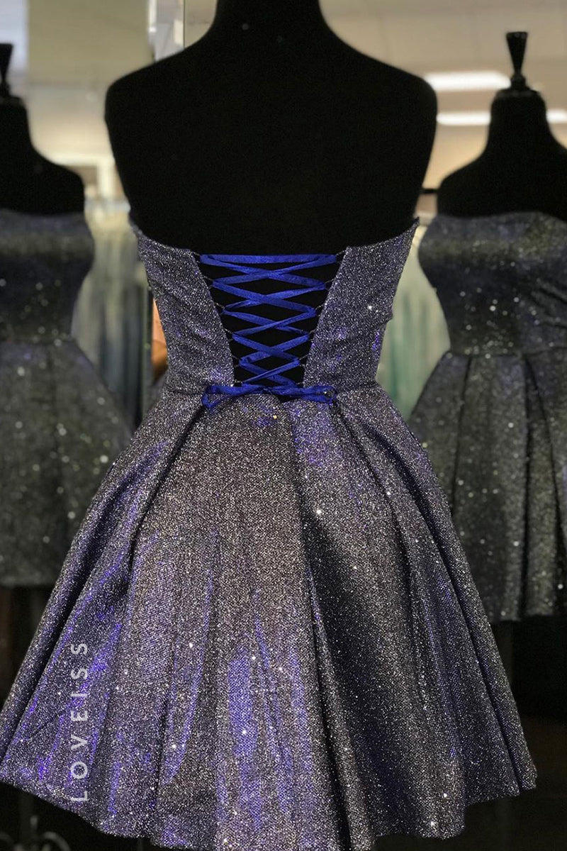 S6006 - Charming & Sparkly Off Shoulder Party Homecoming Dress