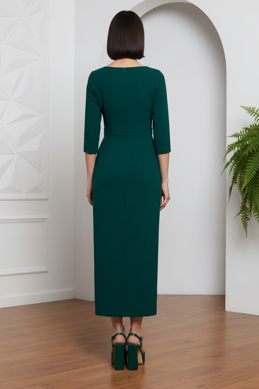 Mother of the Bride Dress with Shoulder Ruffle