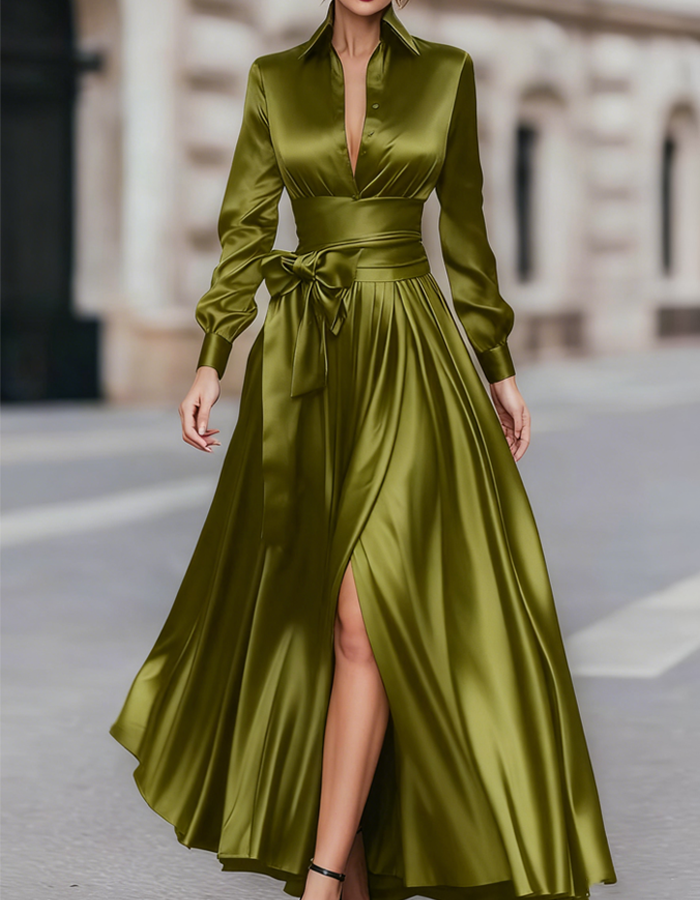 Burgundy Off-The-Shoulder Satin Maxi Dress