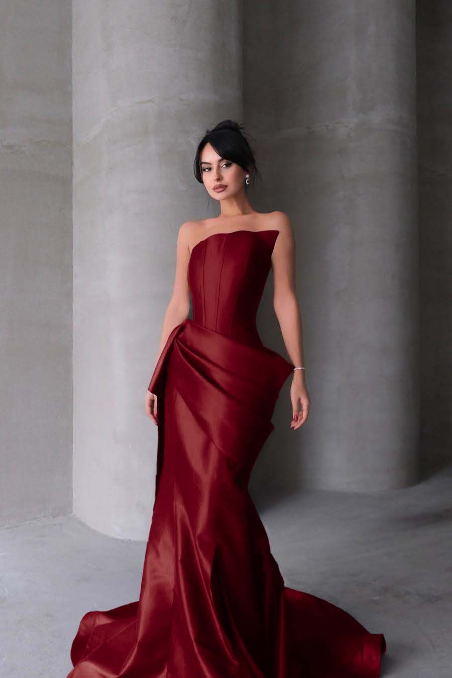 Lussooy Modern V-Neck Slit Prom Dress Spaghetti-Straps