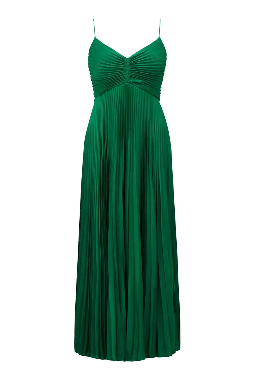 Chic A Line Halter Neck Green Long Prom Dress with Keyhole