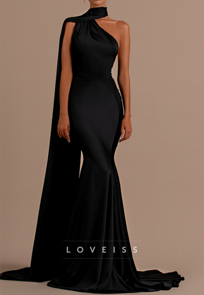 Halter Sleeveless Sleek Fitted Mermaid Long Prom Dress