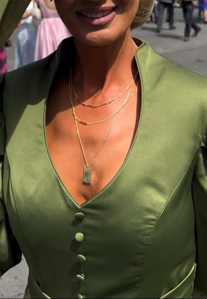 V-Neck Long Sleeves Appliques Sheath Mother of Briide Dress