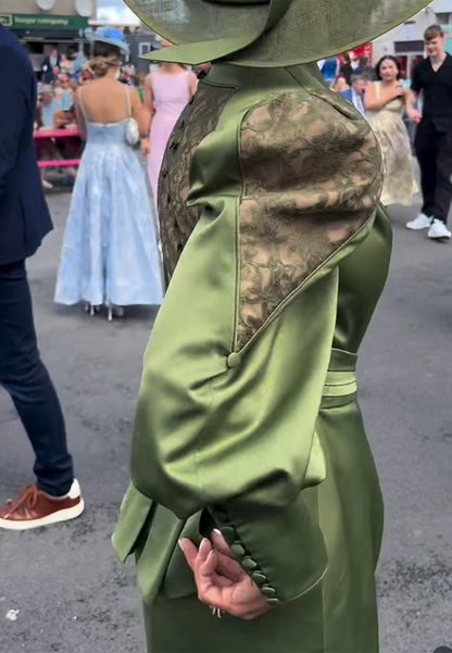 V-Neck Long Sleeves Appliques Sheath Mother of Briide Dress