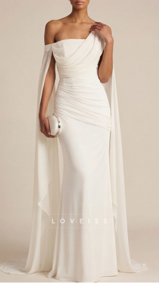 One Shoulder Mermaid Wedding Guest Dress