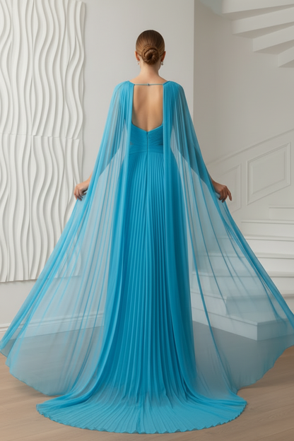 V-Neck Pleated A-Line Wedding Guest Dress