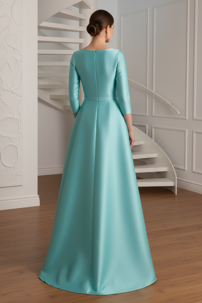 Scoop Long Sleeves A-Line Mother of Bride Dress