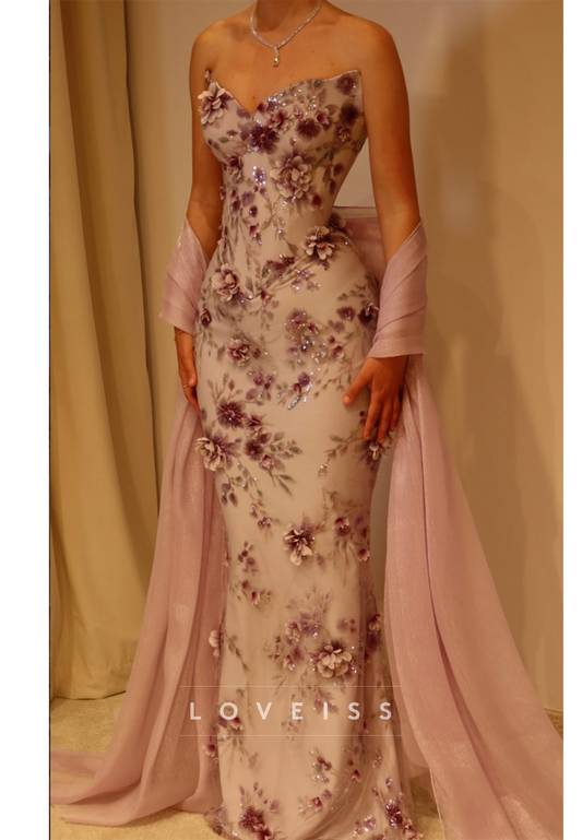 V-Neck Appliques Mermaid Prom Dress