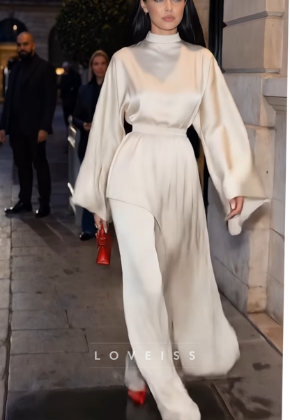 High Neck Long Sleeves Two  Pieces Pansuits