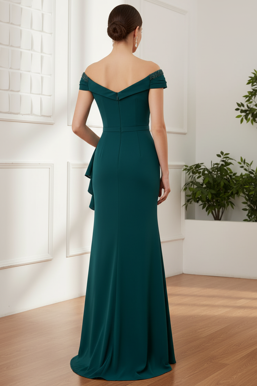 Sheath Off-The-Shoulder Sweep Train Mother Of The Bride Dresses