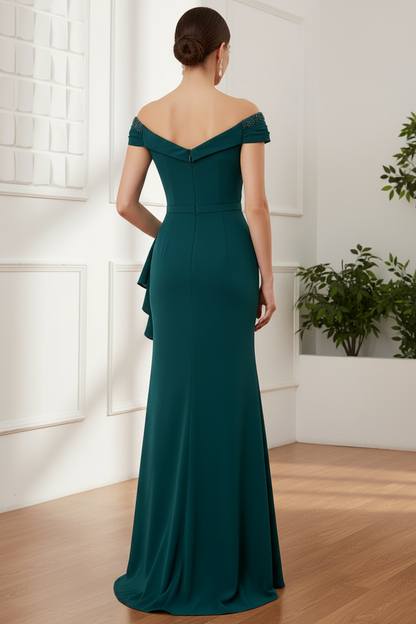 Sheath Off-The-Shoulder Sweep Train Mother Of The Bride Dresses