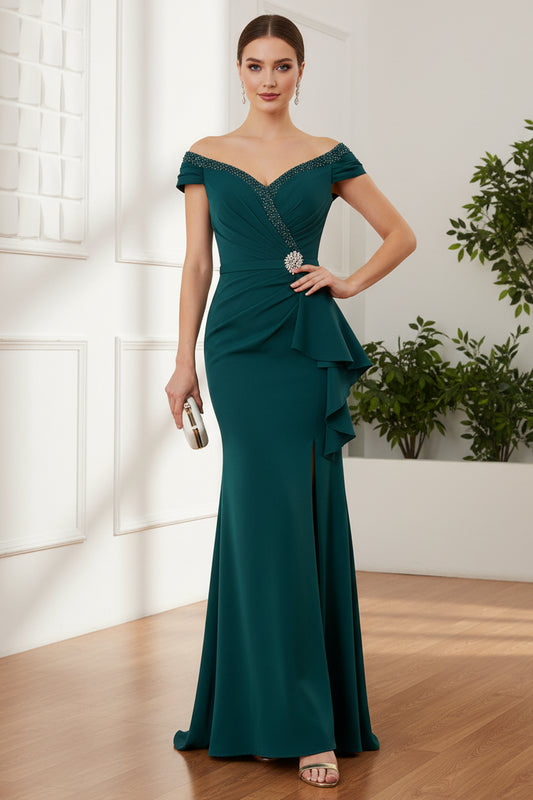 Sheath Off-The-Shoulder Sweep Train Mother Of The Bride Dresses