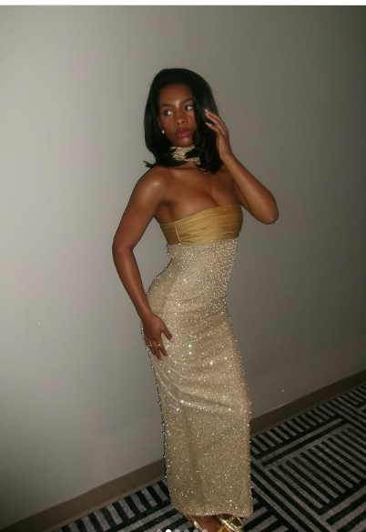 Pretty Mermaid Strapless Long Yellow Sequin Satin Party Dresses Prom Dresses