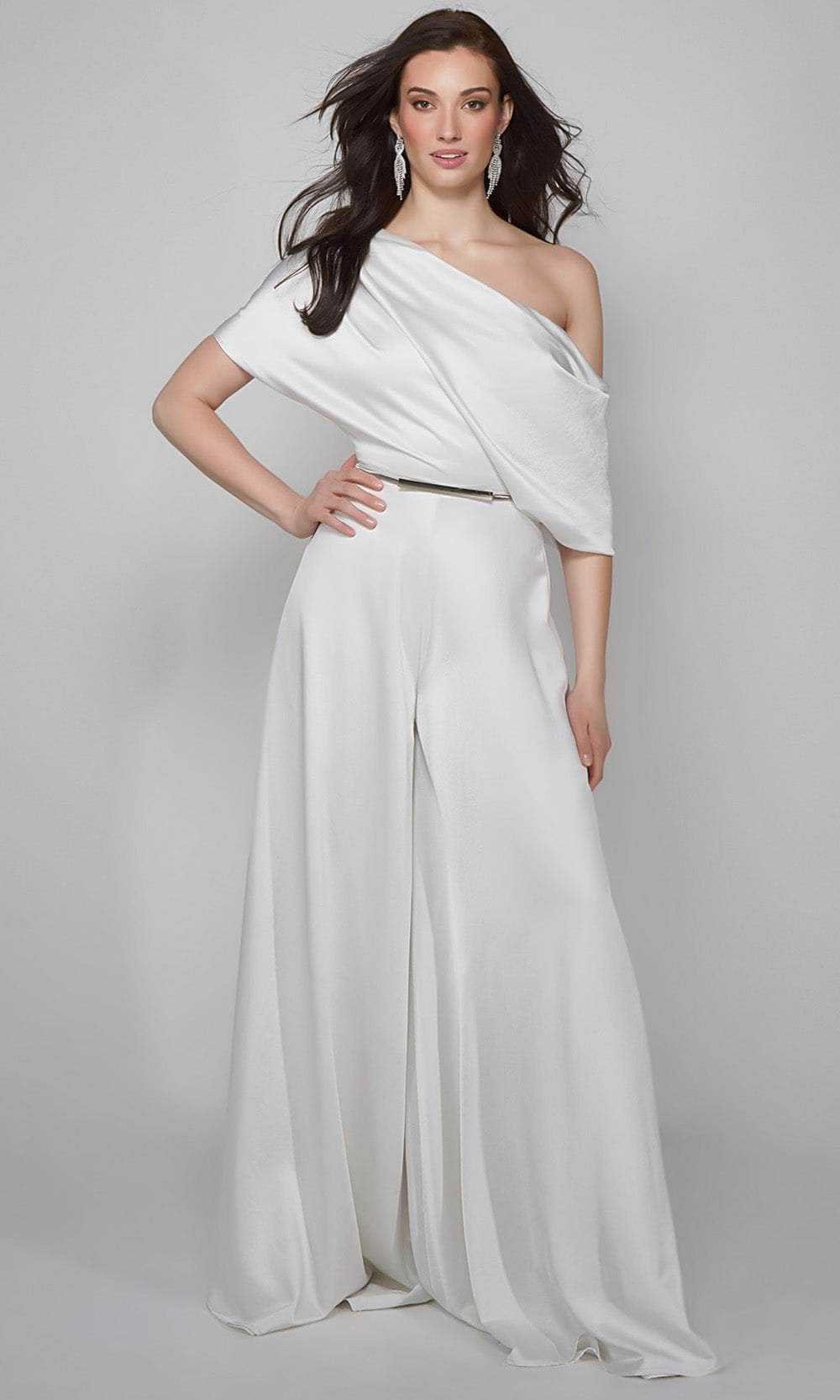 Alyce Paris 70019 - One Shoulder Wide Leg Jumpsuit