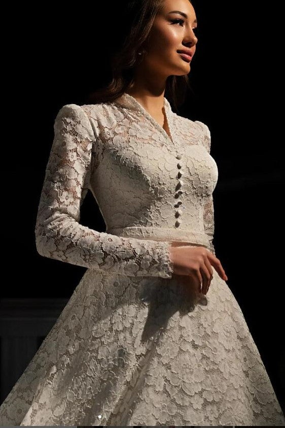 Vintage Lace Wedding Dresses Long Sleeves