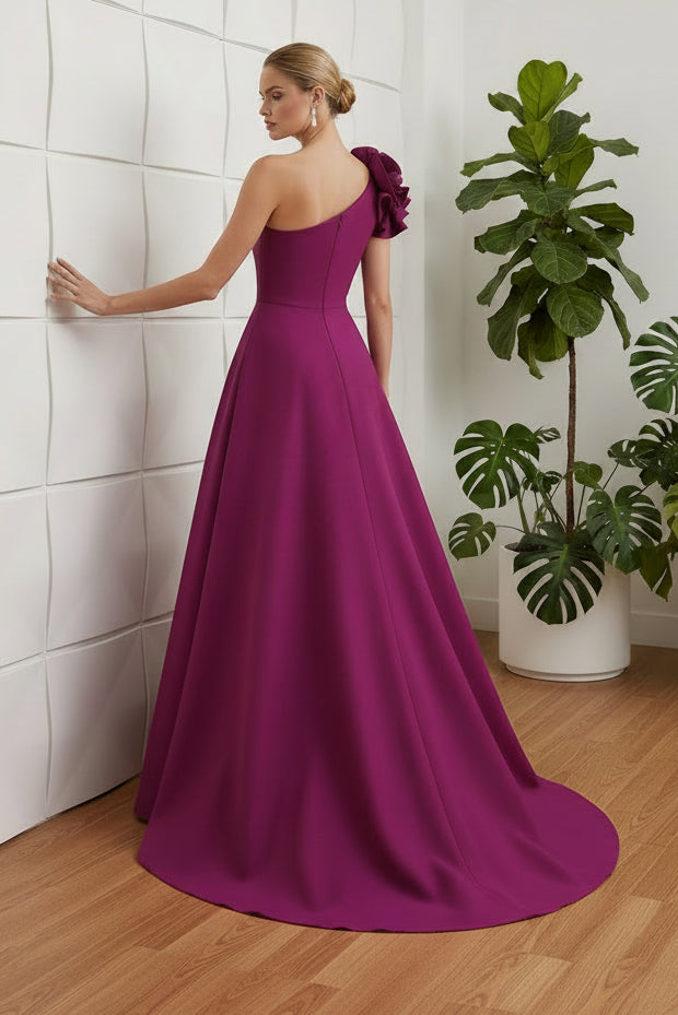 Elegant Jumpsuit/Pantsuit One-Shoulder Sleeveless Sweep Train