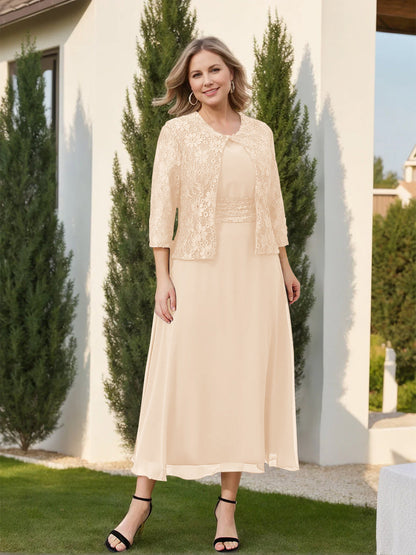 A-Line/Princess Mother of the Bride Dresses with Applique & Jacket